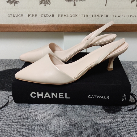 Halston Nude Sling Backs - 11 - Picture 5 of 8